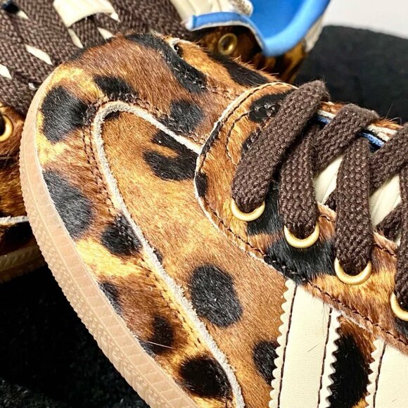 New Adidas x Wales Bonner Samba Pony Leopard Print Women's Sneaker - Picture 6 of 7